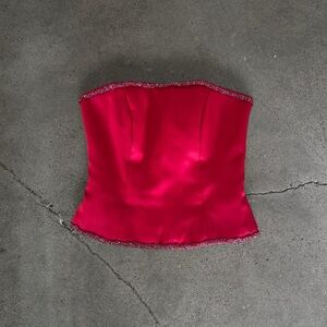 Vintage Red Beaded Corset Top